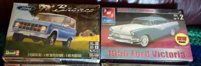 I have for sale car model kits. Pieces are all there. 1956 Ford Victoria is sealed the Bronco is not...