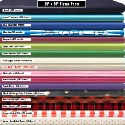 ** Please also see my ads for 20" x 20" TISSUE PAPER, as well as TISSUE PAPER RACK and HEAVY-DUTY TH...