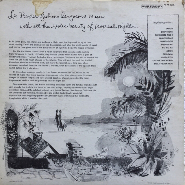 Les Baxter-Caribbean Moonlight Record in Arts & Collectibles in North Bay - Image 2