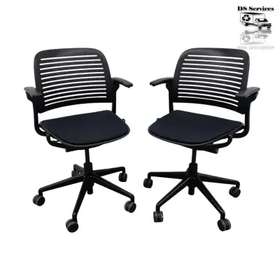 Set of 2 Chair Steelcase Cachet Office Seating W/ Wheels K8339, View more