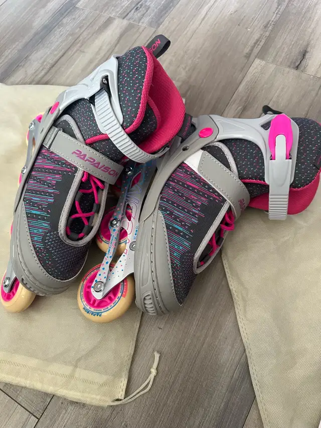 Girls adjustable inline skates - size 3.5 -3.8  in Skates & Blades in Mississauga / Peel Region - Image 4