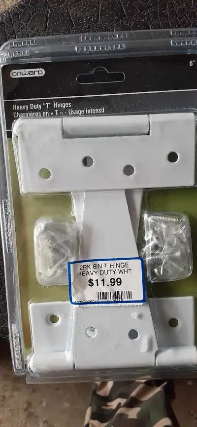 2pk 6"inch-T- Hinges Heavy Duty white , View more