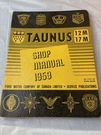 VINTAGE 1959 TAUNUS FACTORY SHOP MANUAL #M01636