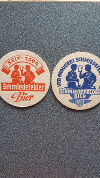 2 Schmiedefelder Bier Dessous de verre en carton d'Allemagne