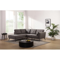 Sofa sectionnel gris "RICKI"