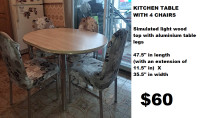 Kitchen table/chairs, dishes, glassware & more!