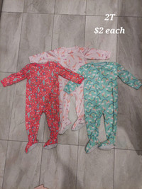 Carters Girls size 24 month & 2T  sleepers