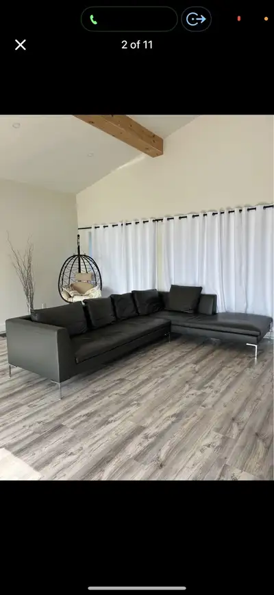 RH Genuine Leather Sectional Premium Deep Seating 100% Feather F, View more