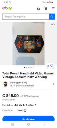 Vintage Total Recall Game