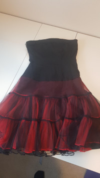 Red and black goth dress