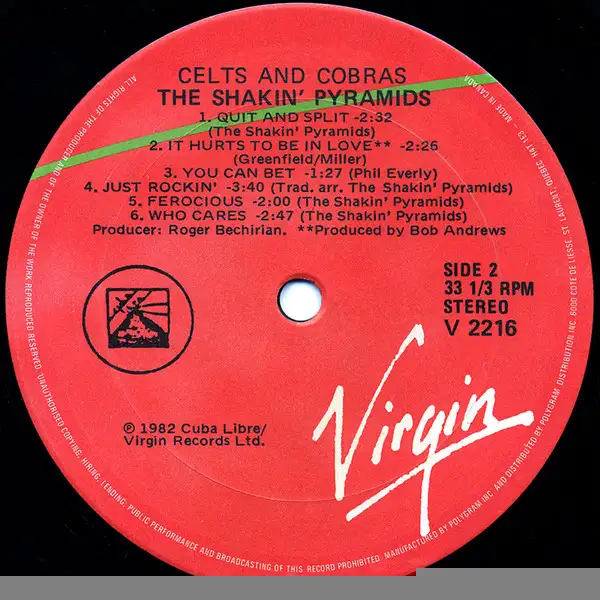 Celts and Cobras 1982 release by the Shakin' Pyramids vinyl in CDs, DVDs & Blu-ray in Markham / York Region - Image 5