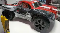 RED BRUSHLESS Blackout SC PRO 4WD with 7.4v 3200mah LIPO Battery