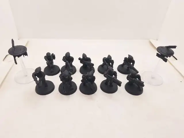 Warhammer 40k tau 10 primed black bath finders/w 2 drones62864746253953126