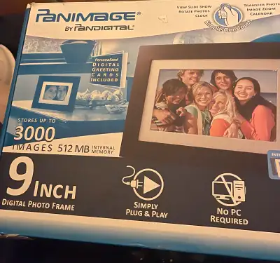 Panimage 9 inch Digital Photo Frame, View more