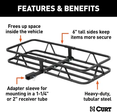 6" tall sides keep items more secure during travel Frees up space inside the vehicle for passengers...