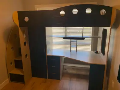 JYSK Loft Bed With Desk And Storage, View more
