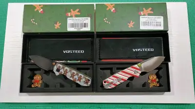 Vosteed Racoon Cub Candy Cane and Ginger Bread G10 Folders, View more