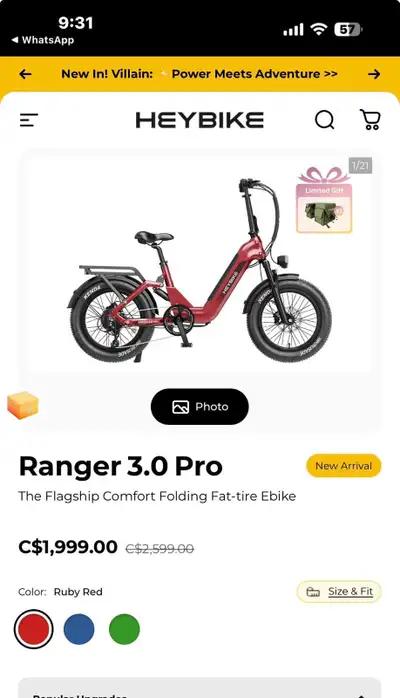 Hey bike velo electrique, View more
