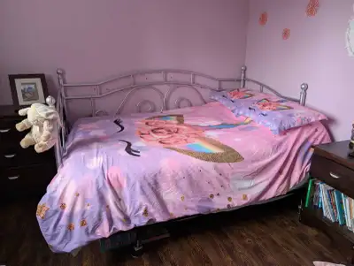 base de lit et sommier double avec tête de lit gigogne, View more