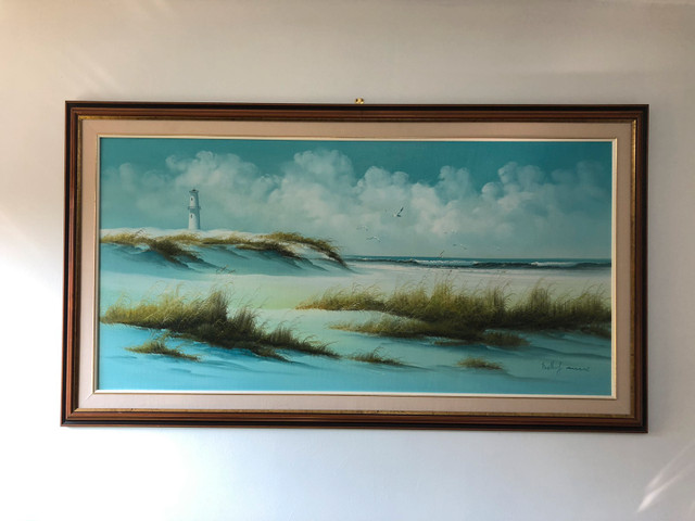 Massive 4 feet long Lighthouse and beach painting in Arts & Collectibles in Oshawa / Durham Region - Image 3