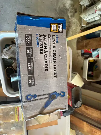  1 ton lever chain hoist used once , View more