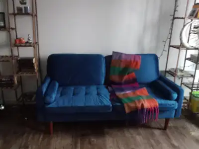 Vends canapé velours bleu roi, View more