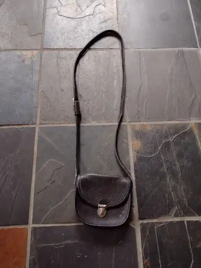 ROOTS Vintage Black Leather Small Crossbody Purse, View more