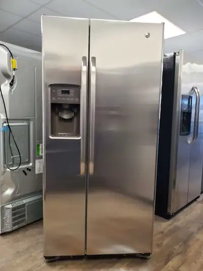 Stainless GE fridge s/s (33" wide), 6 months warranty , View more