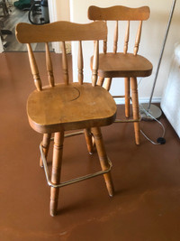 2 Wooden Bar stools. Great shape. Only $20 each OBO