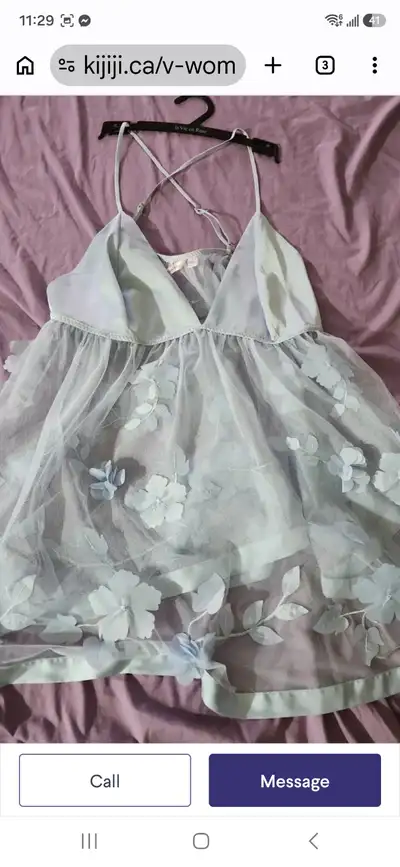 Brand NEW La Vien Rose sheer flower babydoll lingerie dress XL, View more