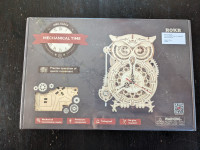 Rokr Mechanical Gears Owl Clock Model Building Kit - NEW in Box