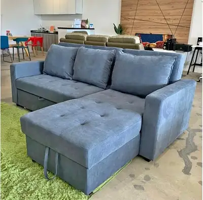 Velvet Storage Sofa Bed | 3 Seater | For Sale , View more
