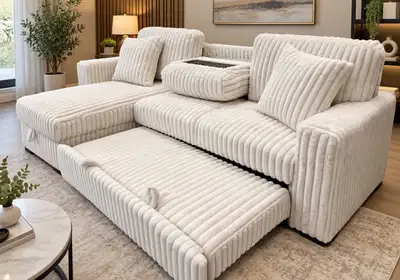 Luxury Convertible Sectional Sofa Bed with Storage, View more