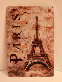 NEW Paris France Eiffel Tower tin sign