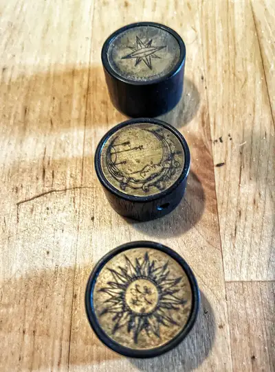 Three Knob Set Indra Guitars Custom Wood/Aged Brass New, View more