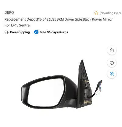 Driver Side Power Mirror Nissan Sentra, View more