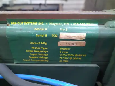 2019 fab cut 5x10 plasma table with flash cut. comes with -85A hypertherm power max 230v 50a -sync a...