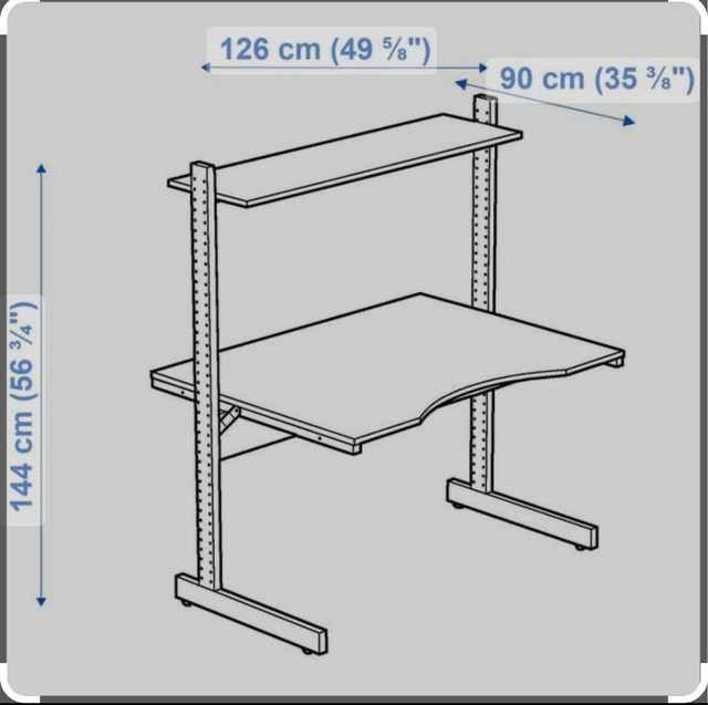Ikea Jerker desk dimensions length 126 cm, depth 90 cm, height 1 in Desks in Oakville / Halton Region - Image 3
