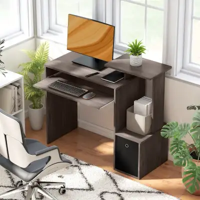 Computer Desk with Sliding Keyboard Tray Storage Drawer Shelf Ho, View more