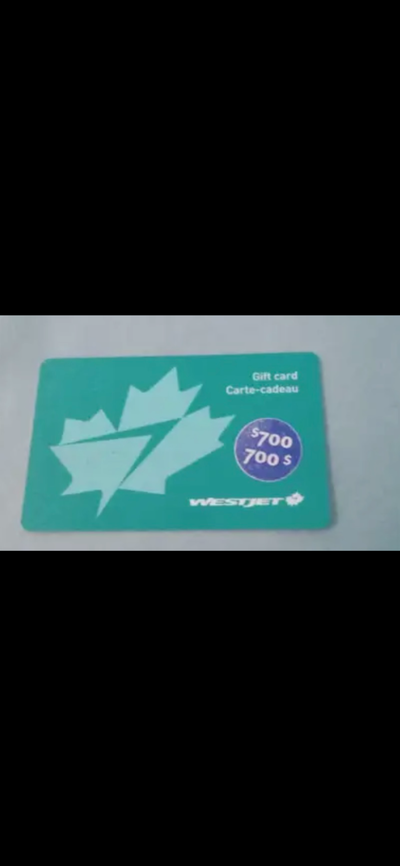 Carte WestJet 700$ à vendre, View more