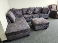 MUST GO ASAP~ Clearance Sale On Velvet Sofa With Ottoman