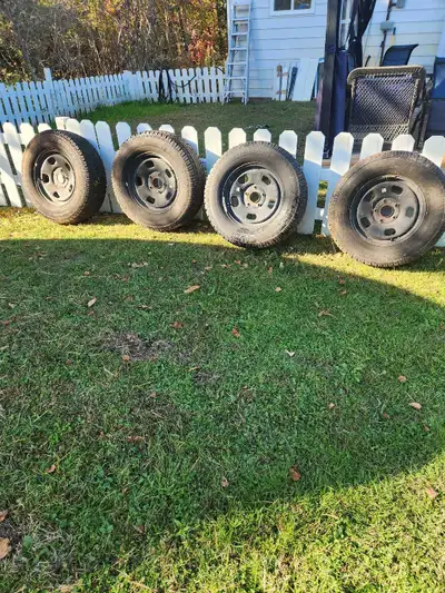 I have a set of used winter tires and rims that came off a Dodge Ram with a 5-bolt pattern, offering...