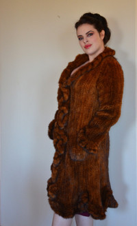 Knitted Mink Light Weight Swing Fur Coat Sweater Style
