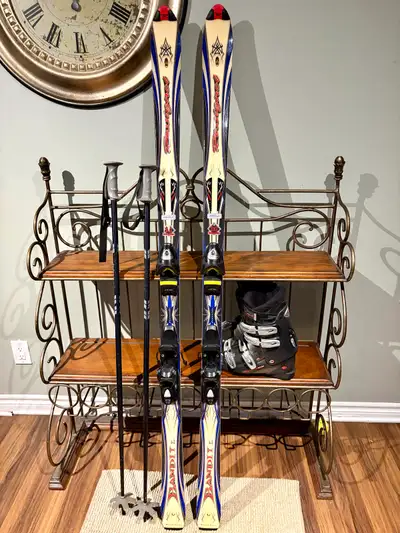 ROSSIGNOL Ski set 170cm with Ski Boots and Poles Used ROSSIGNOL downhill skis in very good condition...