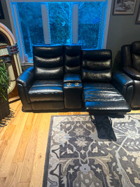 Leather sofa - electric recliner