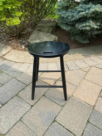 Two stools available - $35 each • Very good condition – Black • Oval Saddle Seat approx. 16.5 inches...