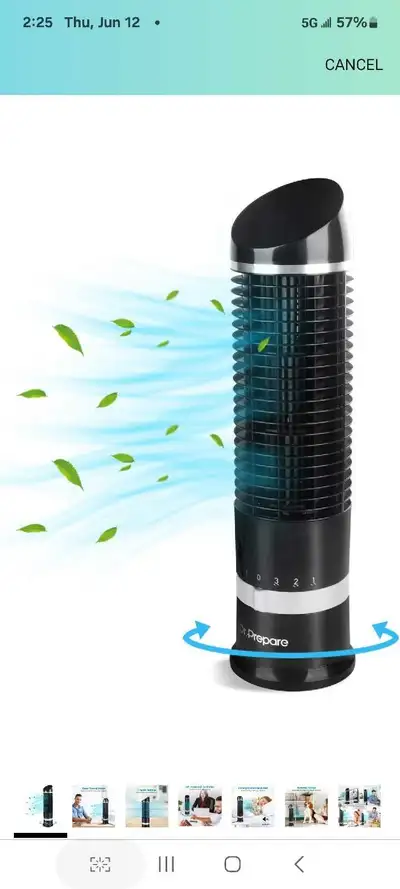 DR.PREPARE Oscillating Tower Fan, Desk Table Fan with 3 Speeds, , View more