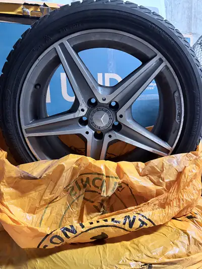 Selling a set of 4 genuine Mercedes 18 inch alloy rims with winter tires (3 seasons old). Details: S...