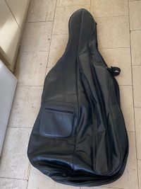 Cello Heavy Duty think leather cello carry Bag. Holder for bow +