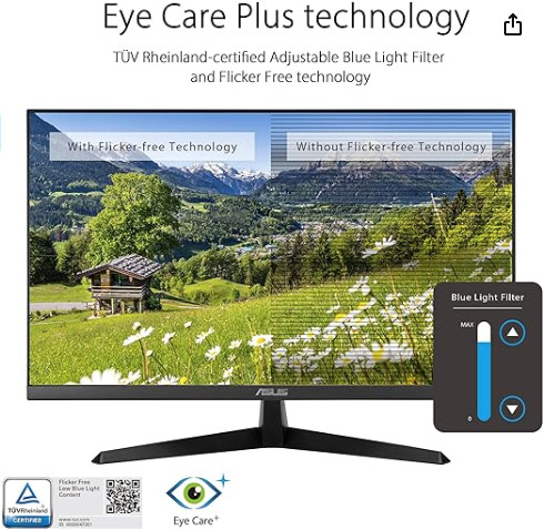 ASUS 27” Eye Care Monitor, 1080P Full HD in Monitors in Winnipeg - Image 3